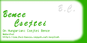 bence csejtei business card